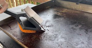 Seasoning the griddle after cleaning